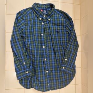 Chaps Boys Plaid Button Up Shirt size 6